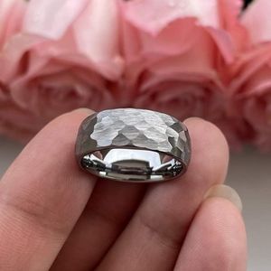 Hammered Tungsten Rings for Men Women engagement